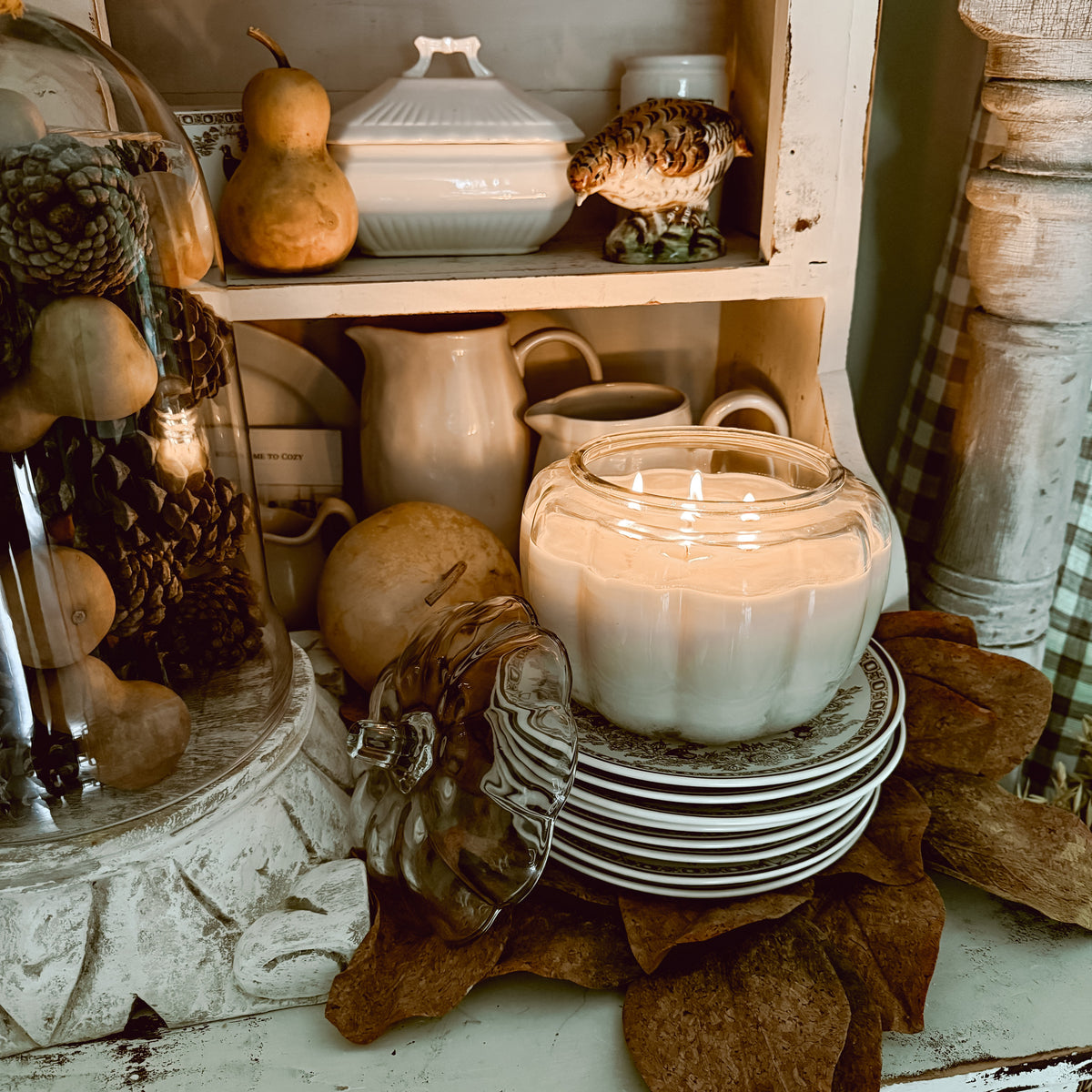 Glass Pumpkin candle